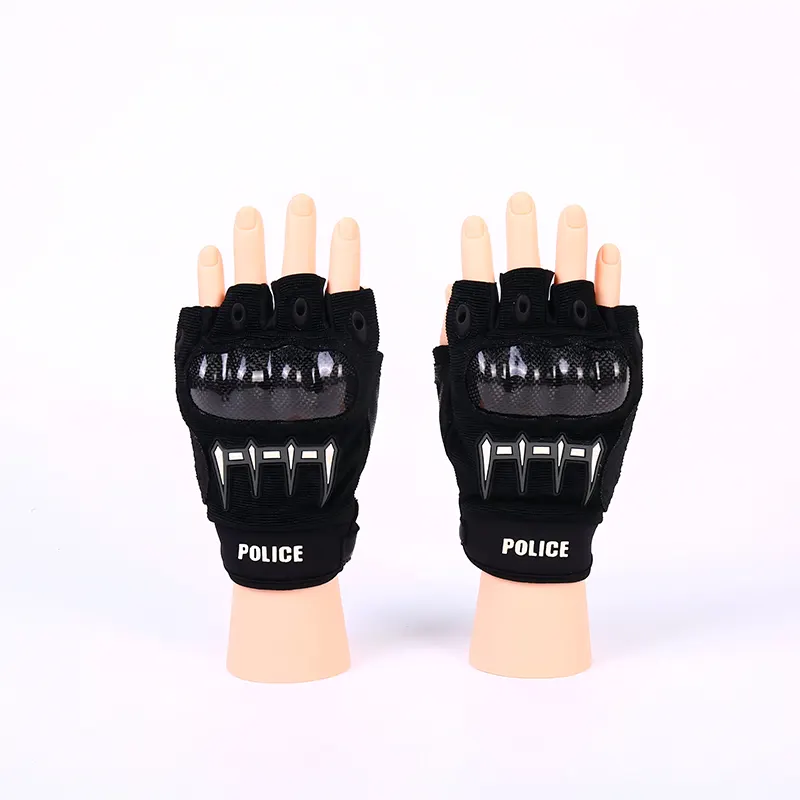 Tactische handschoenen van koolstofvezel met halve vingers